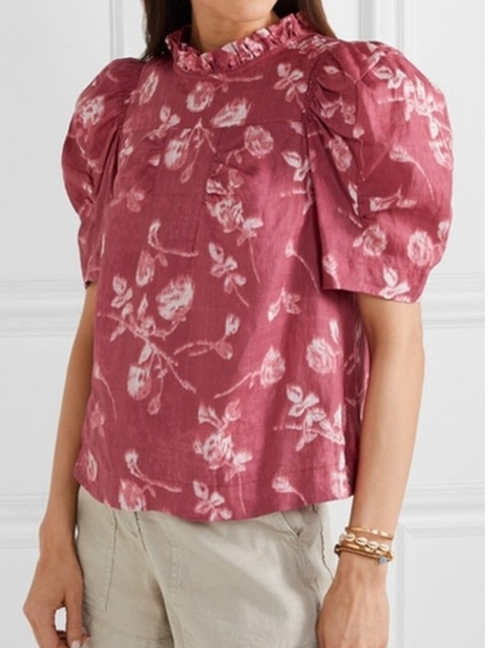 Sea New York Red Floral Blouse Size 2, XS